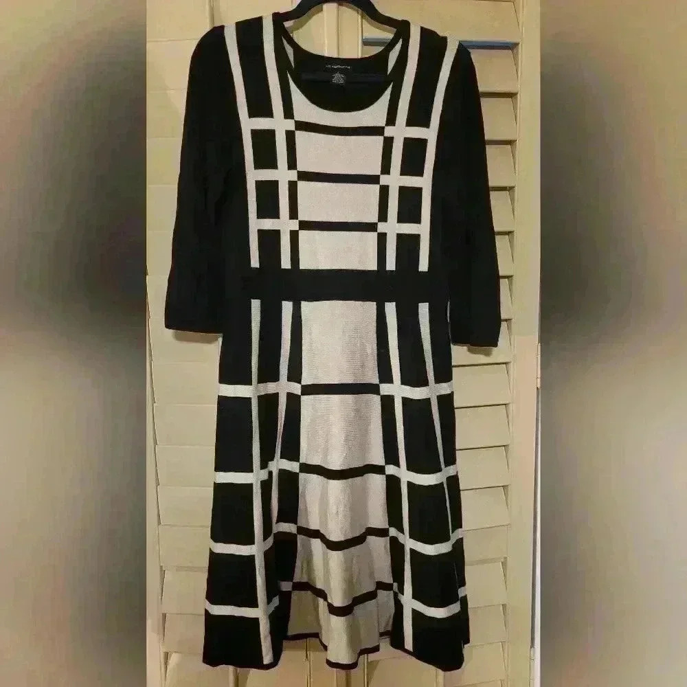 Black and White Liz Claiborne Knit Dress
